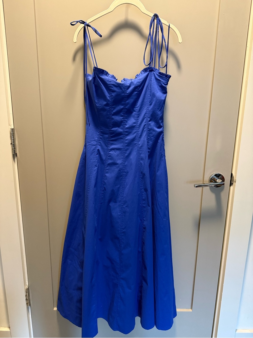 Zara Poplin Tie Midi Dress NWT - Picture 4 of 4